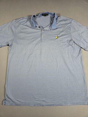 Masters Amen Corner Blue Striped Short-Sleeve Polo Shirt XXL